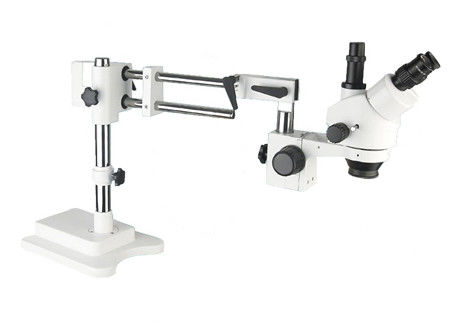 LED Microscope Double Arm Boom Stand Trinocular Stereo Zoom Microscope 3.5X 90X
