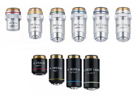 Infinity 195mm 160mm Achromatic Lens Microscope Objectives Metallurgical